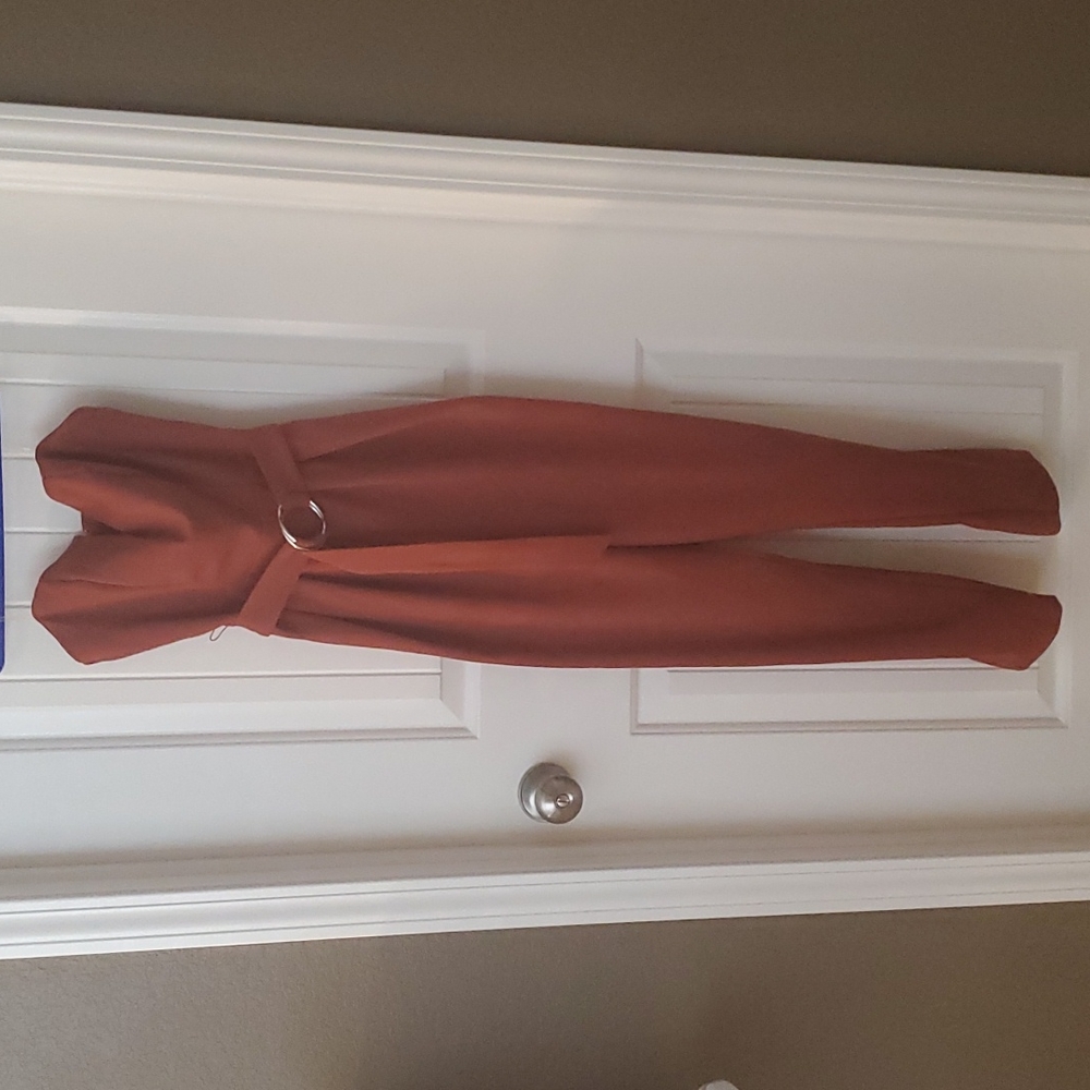 🌿Strapless jumpsuit - Cognac /Rust colored (Burnt Orange)